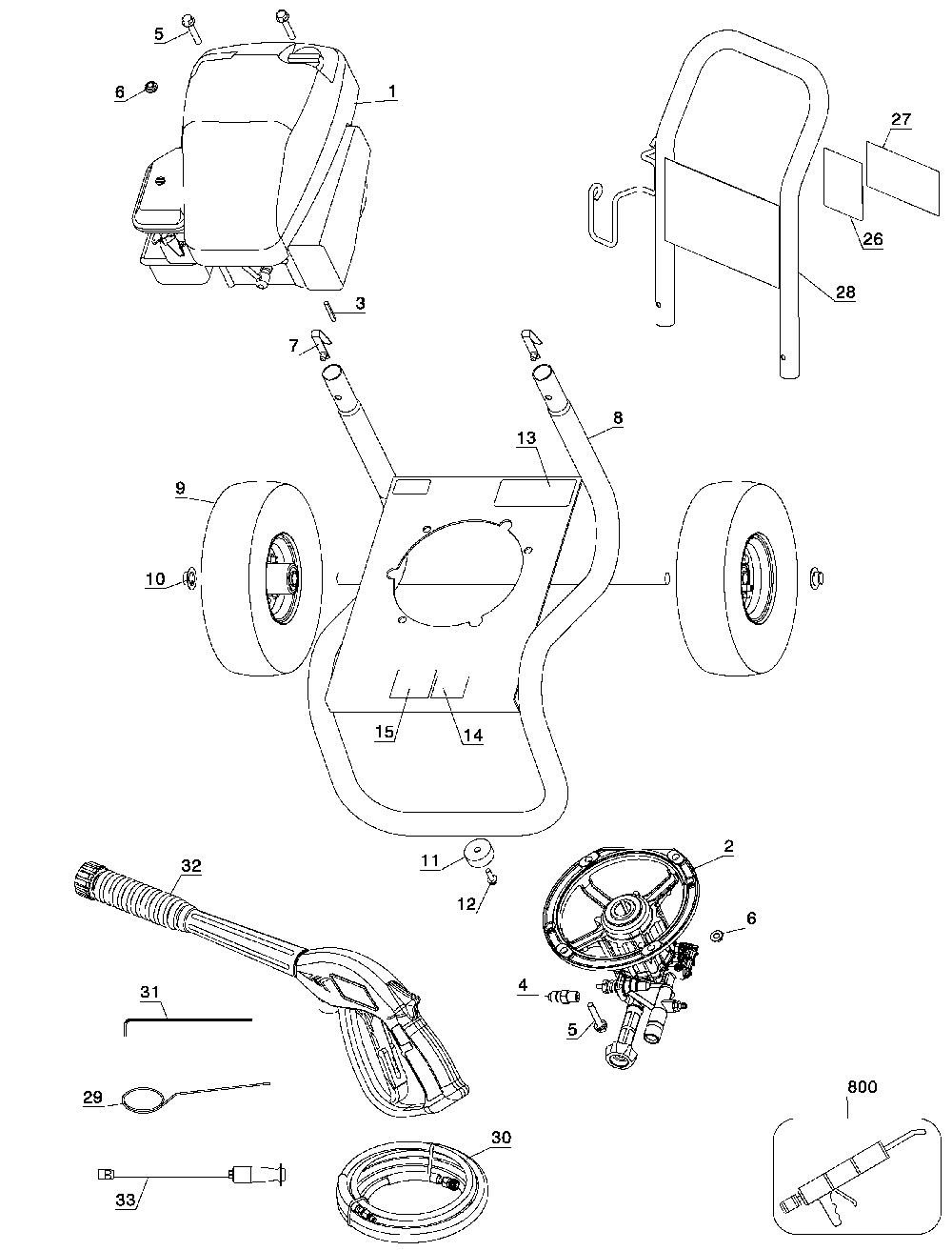 Exploded Diagram A Diagram and Parts List for FNA2200C Type 0 Black and Decker Pressure Washer